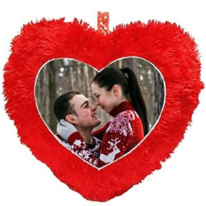 Fur Pillows Heart Shape Red Color