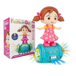 Dancing Girl 360 Degree Rotating With 5D Light
