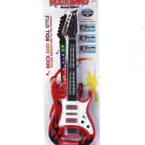 KiddyBuddy Rockband Guitar Toy With Sound & Light - Red