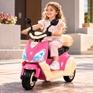 Baybee Trixo Electric Ride-On Scooty Bike for Kids- PINK
