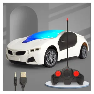 3D Famous Rechargable Remote Control Car Toy - White