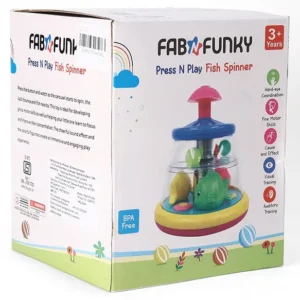 Press & Play Top Spinner Toy Fish themed Rotating Toy for Babies & Toddlers 3+ age