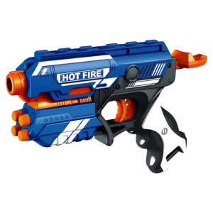 Blaze Storm Hot Fire Soft Bullet Gun Toy with 10 Safe Foam Bullets, Fun Target Shooting & Battle Game for Kids Pack of 1 - Blue